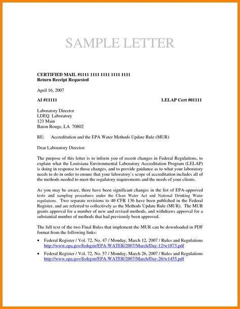 certified letter sample templates