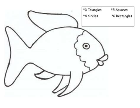 rainbow fish themed shape  counting worksheet teaching resources
