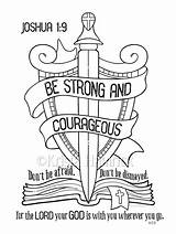 Courageous Joshua Verse Journaling Colouring Jesus Deuteronomy 5x11 6x8 Sabbath Courage Kristahamrick Strength Booklet sketch template