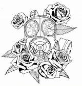 Mask Gas Tattoo Coloring Pages Drawing Roses Dead Gasmask Deviantart Tattoos Designs Toxic Flowers Quotes Masks Sleeve Stencils Printable Want sketch template