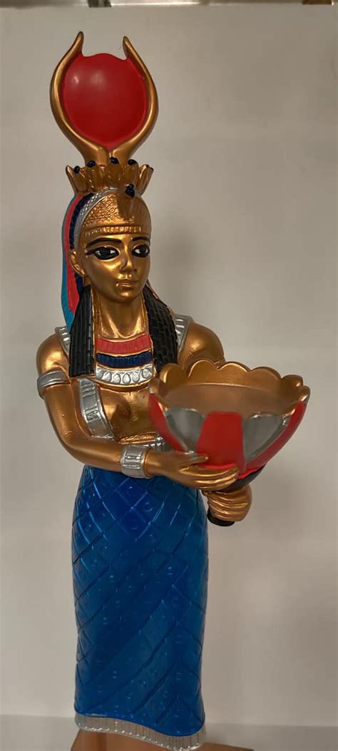 unique egyptian goddess hathor statue hand carved etsy