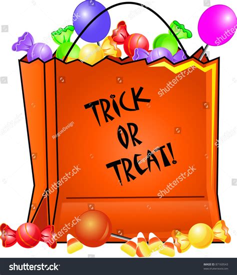 Clip Art Illustration Halloween Trick Treat Stock