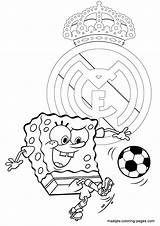 Madrid Real Coloring Pages Soccer Spongebob Logo Club Playing Fútbol Drawing Sketchite sketch template