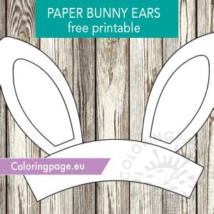 paper bunny ears template printable coloring page