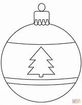 Bauble Christmas Coloring Ornament Pages Printable Ornaments Drawing Decoration Tree Kids sketch template
