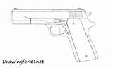 Gun Drawing Draw Beginners Sketch Pic Pencil Weapons Realistic sketch template