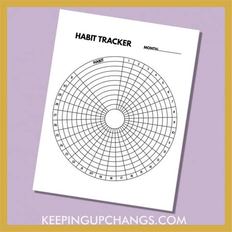 circle habit tracker printable