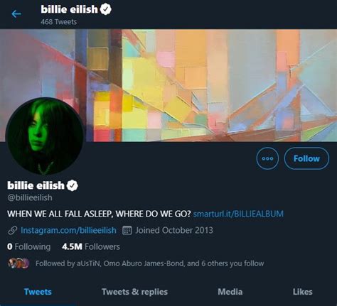 billie eilish unfollows    social media accounts