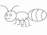 Ant Fourmi Hormiga Colorier Coloriages Insects Preschool Popular sketch template