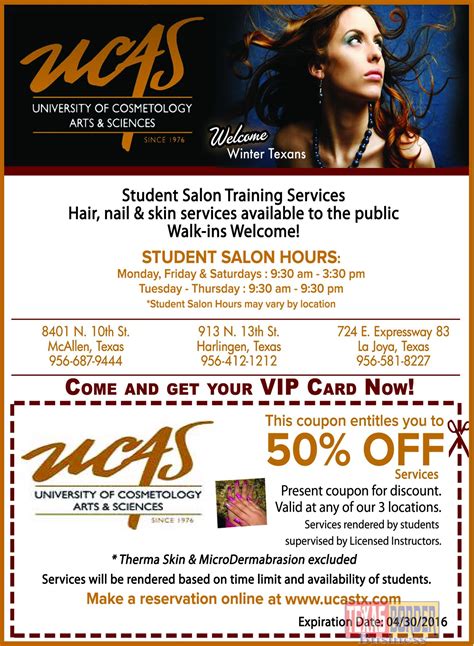 coupon ucas    student salon training services  locations