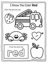 Red Color Preschool Colors Activities Worksheets Learning Worksheet Coloring Printable Toddlers Kindergarten Activity Toddler Pages Sheet Word Teaching Teacherspayteachers sketch template
