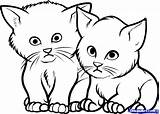 Cat Tabby Drawing Kitten Kittens Coloring Cute Draw Face Getdrawings sketch template