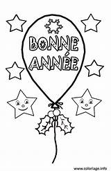 Annee Bonne Ballons Ballon Etoiles Gratuit Colorier Nouvel Noel Imprimé Activité Texte Fois sketch template