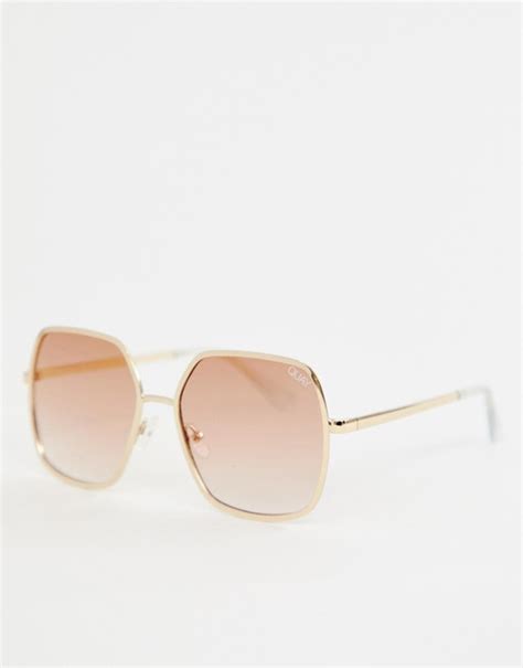 quay australia undercover oversized square sunglasses  gold asos