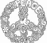 Coloring Hippie Pages Peace Color Printable Getcolorings Sign Getdrawings sketch template