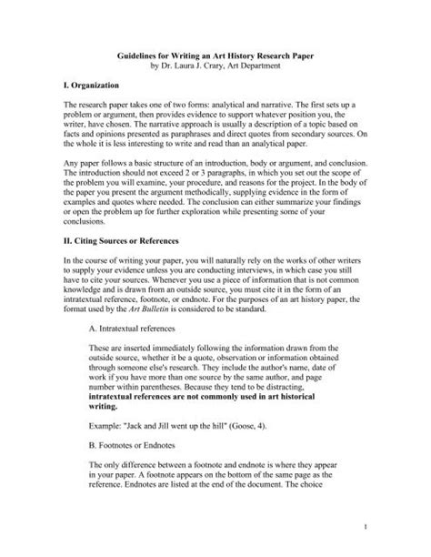 guidelines  writing  art history research paper