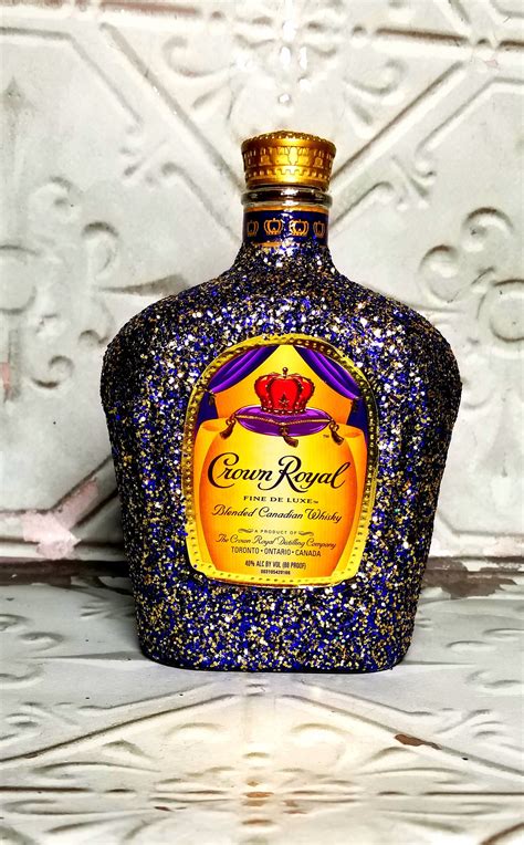glitter bling crown royal liquor bottle decor bachelor party etsy