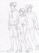 Percy Annabeth Grover Heroes Olympus Jackson Coloring Pages Burdge Drawings Fan Pjato Wallpaper Background Trio Original Template Fanart Chase Tagged sketch template