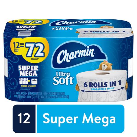 charmin ultra soft toilet paper  super mega rolls  sheets