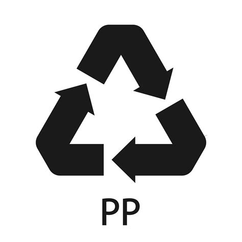 simbolo de reciclaje de plastico pp  icono de vector  vector