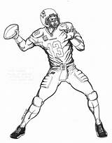 Coloring Pages Quarterback Football Player Color Getcolorings sketch template