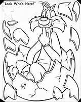 Sylvester Coloring Pages Looney Tunes Cat Character Popular Coloringhome sketch template