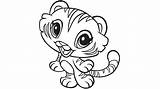 Coloring Tiger Pages Cute Baby sketch template