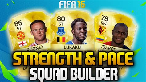 strength pace bpl squad builder fifa  ultimate team youtube