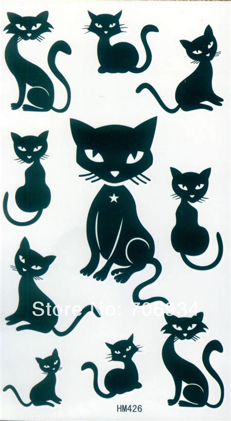 temporary tattoo stickers cat tattoos sex products10pcs 33 designs new