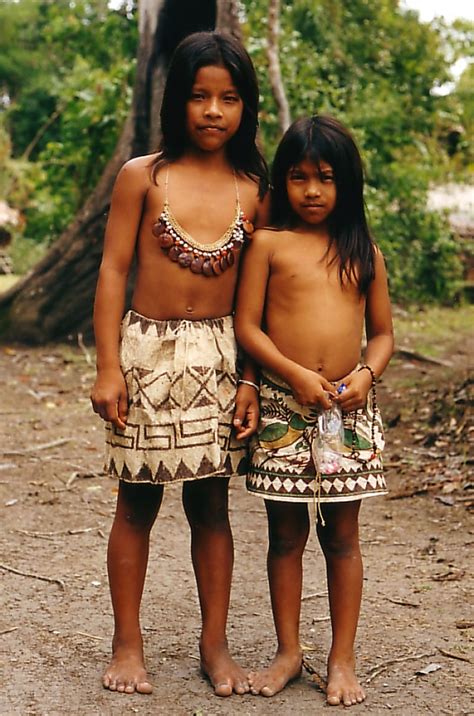 amazon tribal girls in river