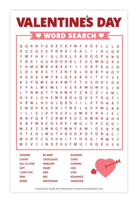 printable valentines word search word search printable