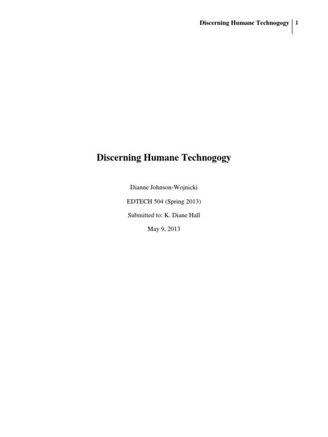 final synthesis paper  educational technology humanistic
