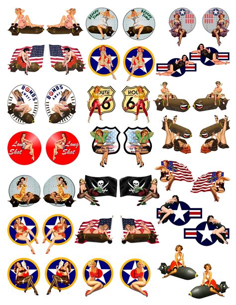 wwii pinup girl nose art model airplane decals 32 [32