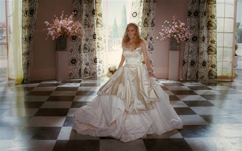 vivienne westwood wedding dress worn by sarah jessica parker as carrie bradshaw in sex and the