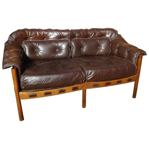 vintage danish leather sofa at 1stdibs
