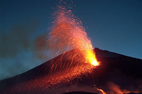 etna mount etna volcano  sliding   sea