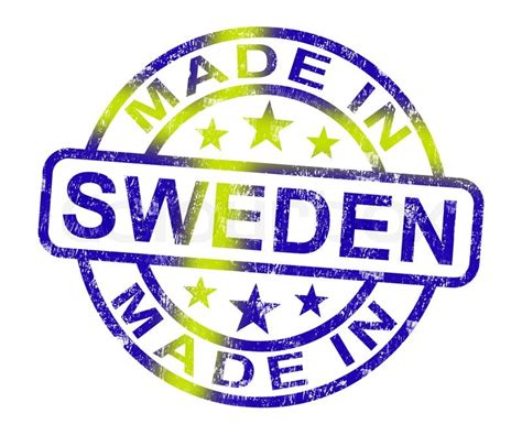 sweden stamp shows swedish product  produce stock photo colourbox