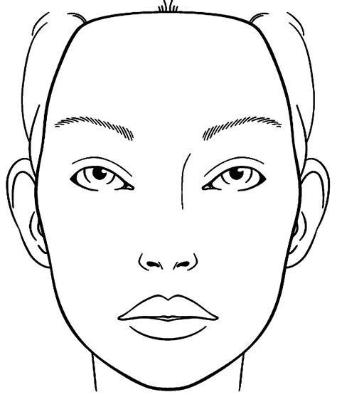 blank face chart sketch coloring page teagans  pinterest face
