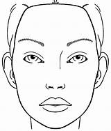 Face Coloring Blank Chart Sketch Template Faces Charts Makeup Pages sketch template