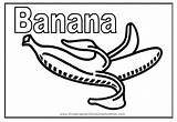 Banana Coloring Pages Fruit Color Kids Fruits Printable Name Popular Vegetables Vegetable Library Clipart Print Coloringhome sketch template