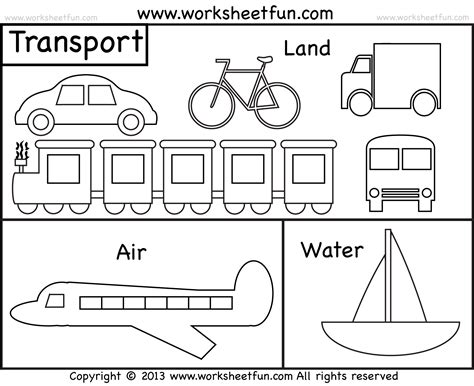 transportation sort air water  land perfect  preschool
