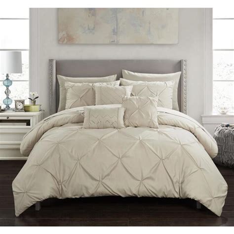 chic home design hannah  piece taupe twin comforter set   bedding sets department  lowescom
