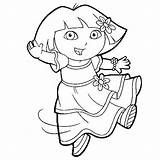 Dora Coloring Explorer Dancing Netart Color sketch template