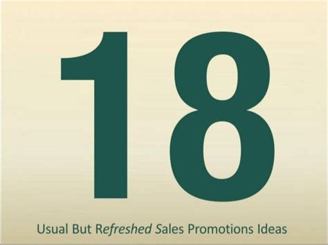 refreshed sales promotion ideas