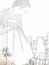 Hanbok Drawings Colouring sketch template