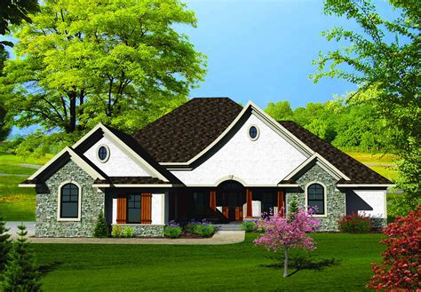 single story country french home ah architectural designs house plans