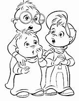 Chipmunks Coloring Alvin Pages sketch template