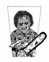 Chainsaw Coloring Pages Massacre Leatherface Texas Template Sheet sketch template