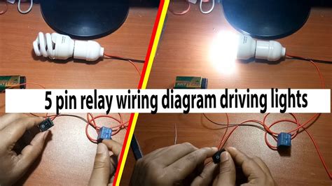 pin relay wiring diagram driving lights  earthbondhon youtube