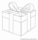 Gift Present Coloring Wrapped sketch template